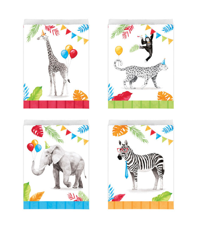 Creative Converting Party Animals Paper Treat Bags - 8ct