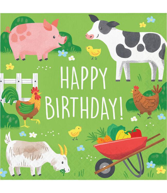 Creative Converting Farm Animals Luncheon Napkins - 16ct