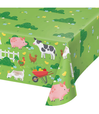 Creative Converting Table Cover Farm Animals