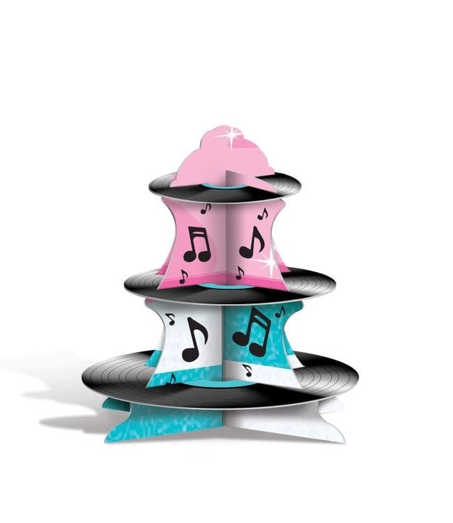 BEISTLE Rock & Roll Record Cupcake Stand