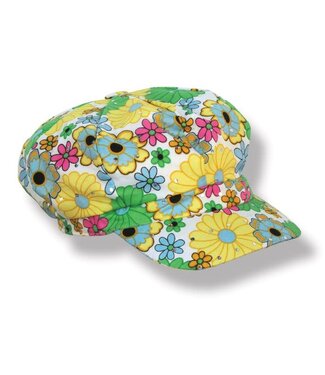 Fabric 60's Flower Print Hat
