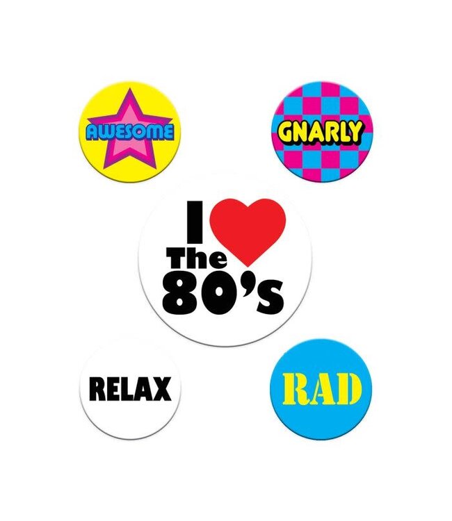 BEISTLE 80's Party Buttons