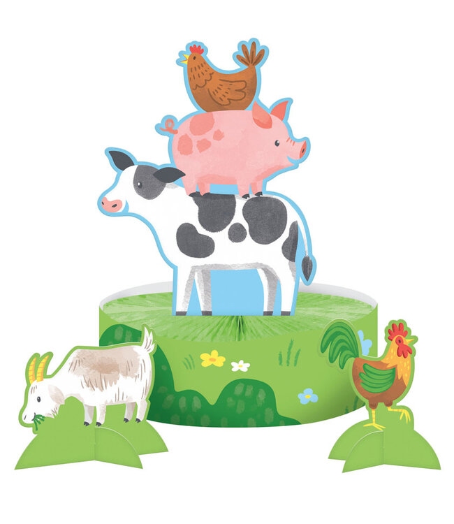 Creative Converting Farm Animals Honeycomb Centerpiece with Stands