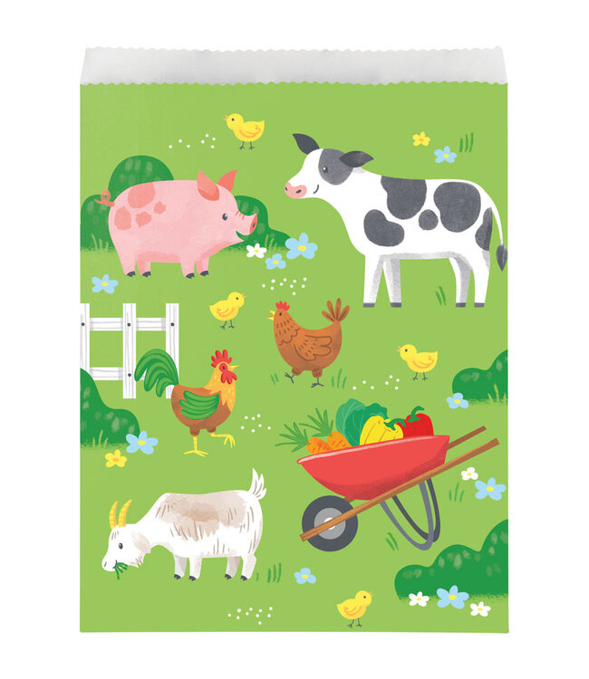 Creative Converting Farm Animals Treat Bags - 8ct