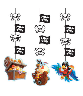 Creative Converting Pirate Treasure Hanging Cutouts - 3ct