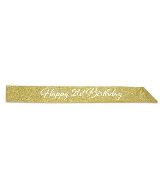 BEISTLE Happy "21st" Birthday Glittered Sash