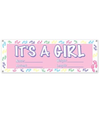 BEISTLE It's A Girl Sign Banner