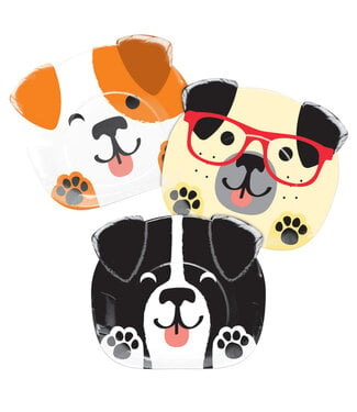Creative Converting Dog Party Assorted Shaped Dinner Plates - 8ct