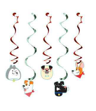 Creative Converting Dog Party Dizzy Danglers - 5ct