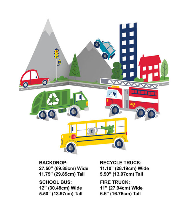 Transportation Time Centerpiece with Cutouts