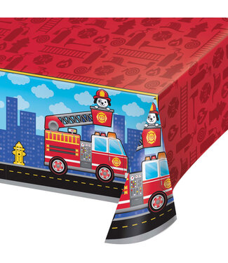 Creative Converting Flaming Fire Truck Table Cover