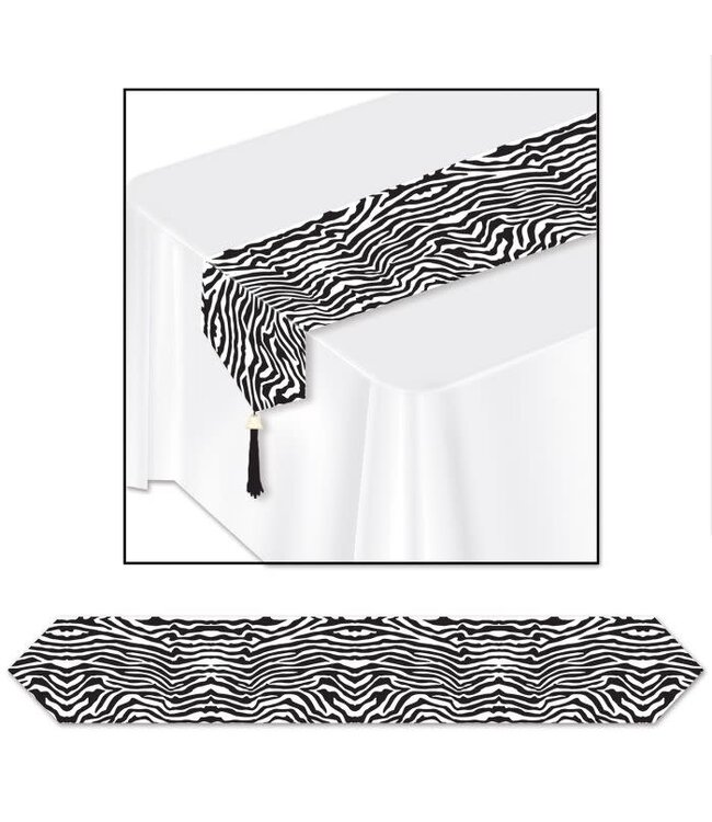 Printed Zebra Print Table Runner