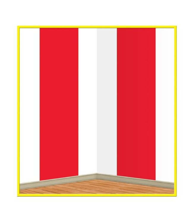 BEISTLE Red & White Stripes Backdrop