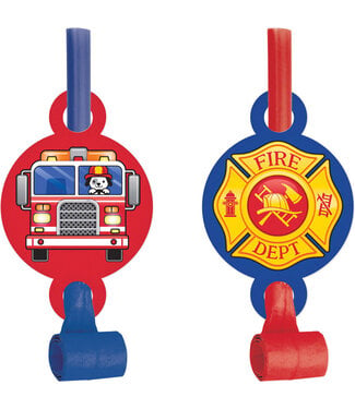 Creative Converting Flaming Fire Truck Blowouts - 8ct