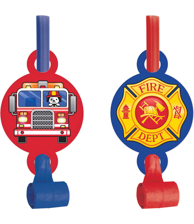 Creative Converting Flaming Fire Truck Blowouts - 8ct