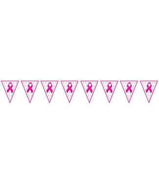 BEISTLE Pink Ribbon Pennant Banner