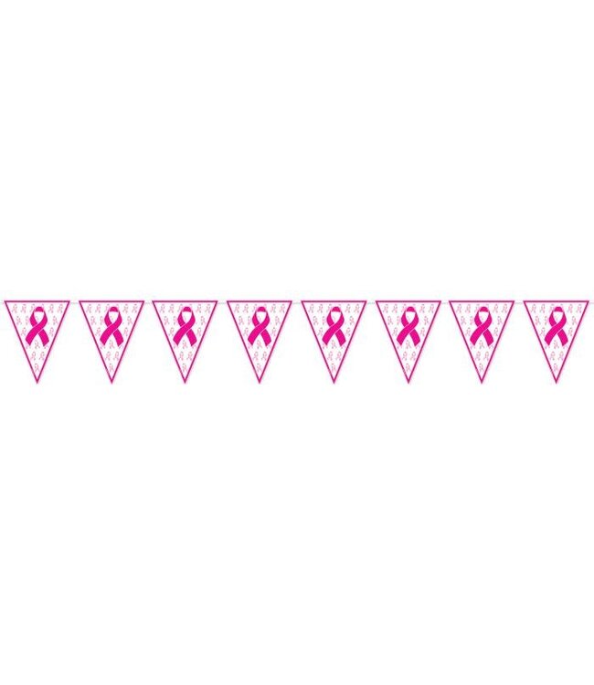 BEISTLE Pink Ribbon Pennant Banner