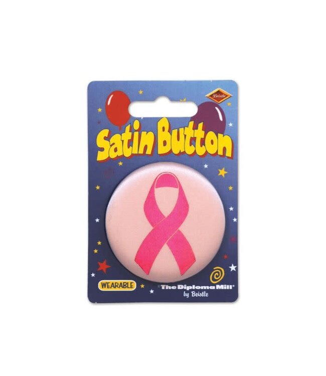 BEISTLE Pink Ribbon Satin Button