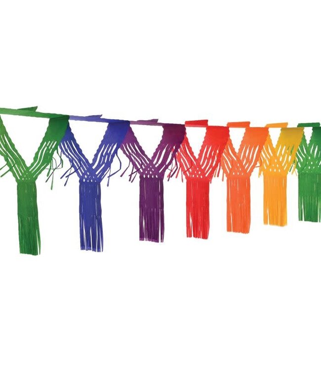 BEISTLE Drop Fringe Garland-12ft-Rainbow