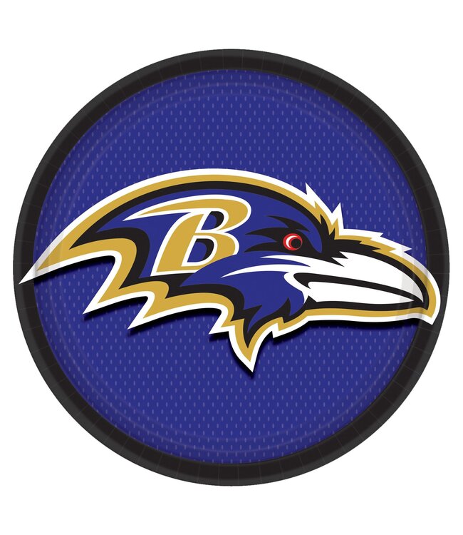 Amscan Baltimore Ravens 9" Round Plates