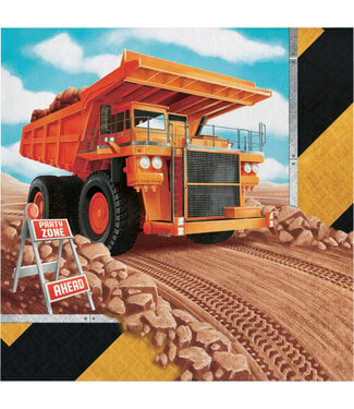 Creative Converting Big Dig Construction Luncheon Napkins - 16ct