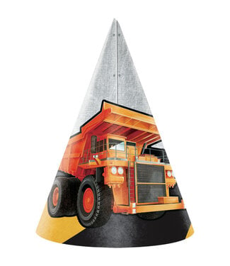 Creative Converting Big Dig Construction Party Hat - 8ct