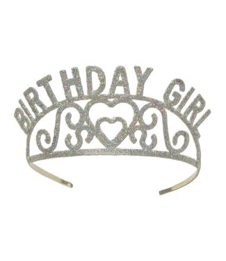 Glittered Metal Birthday Girl Tiara