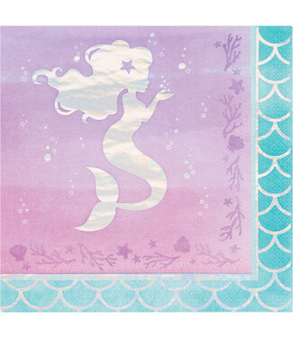 Creative Converting Mermaid Shine Luncheon Napkins - 16ct