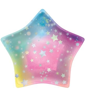 Luminous 7" Iridescent Star Shaped Plates