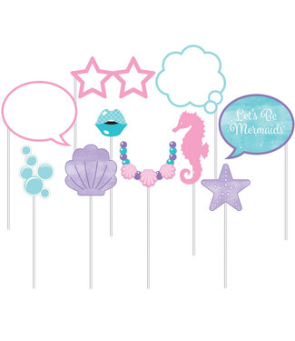 Creative Converting Mermaid Shine Photo Booth Props - 10ct