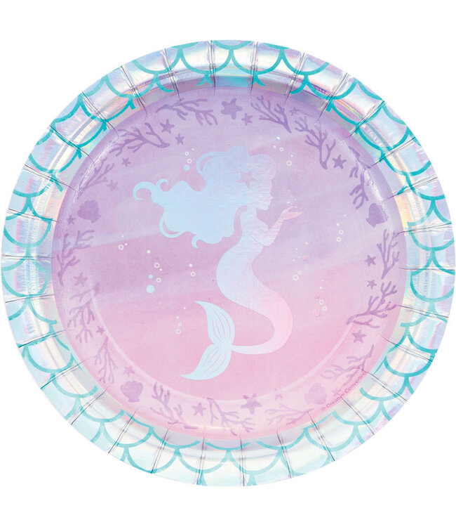 Creative Converting Mermaid Shine Luncheon Plates - 8ct