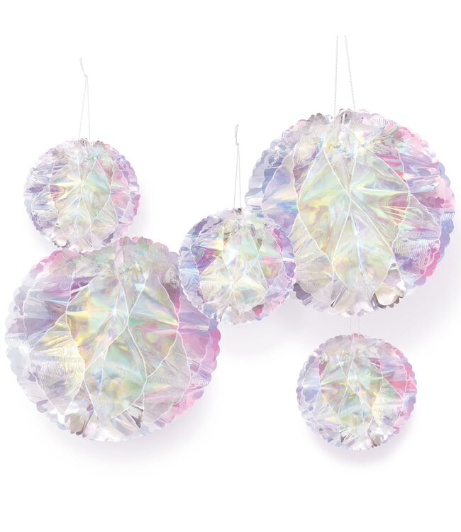 5ct Luminous Honeycomb Ball Hanging Decorations