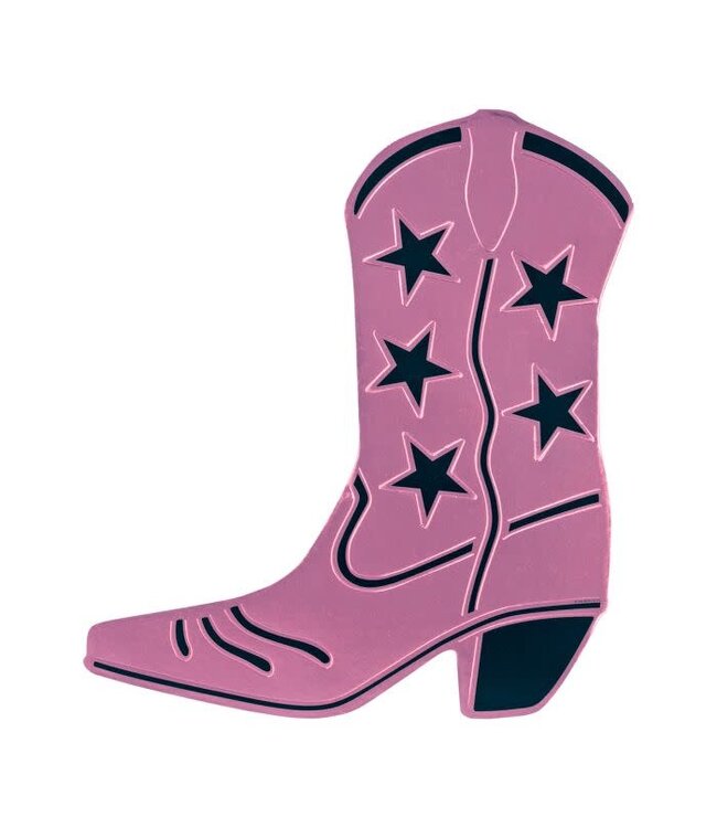 Foil Cowboy Boot Silhouette-Pink