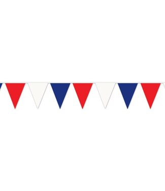 BEISTLE Red, White & Blue Pennant Banner-120ft