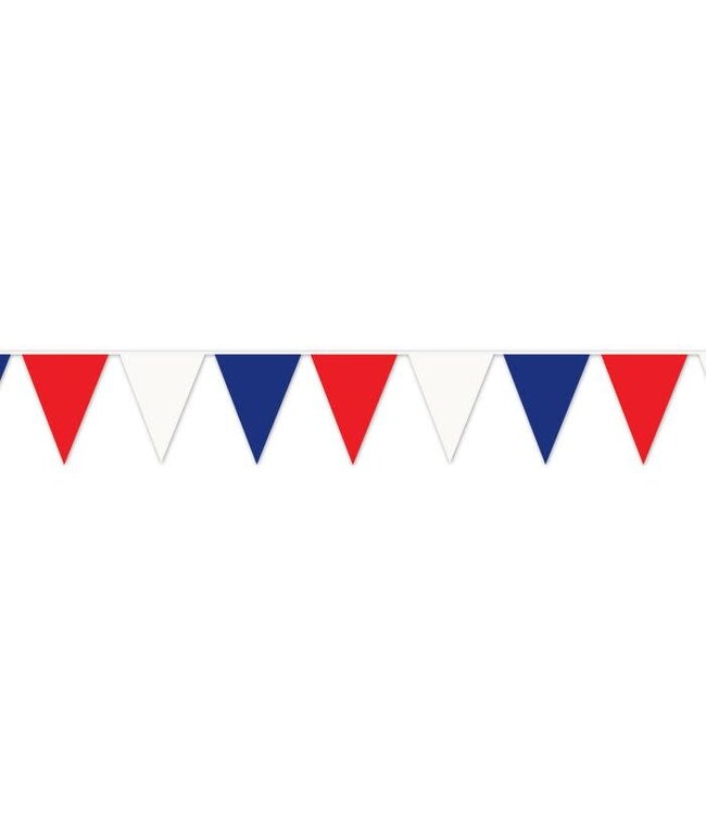 BEISTLE Red, White & Blue Pennant Banner-120ft