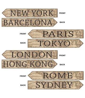 BEISTLE Around The World Street Sign Cutouts-4ct