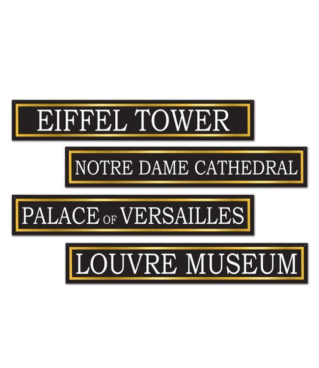 BEISTLE French Street Sign Cutouts-4ct