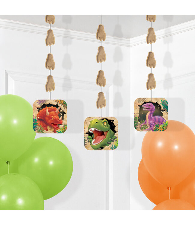 Creative Converting Dino Blast Hanging Cutouts - 3ct