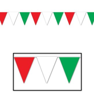 Red, White & Green Pennant Banner-120ft