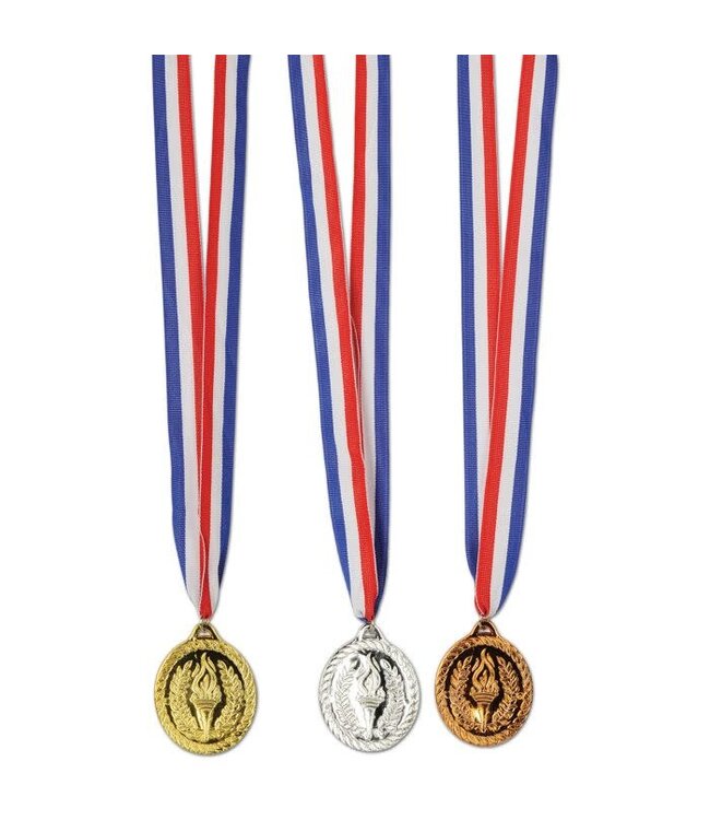 BEISTLE Gold, Silver & Bronze Medals w/Ribbon