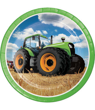 Creative Converting Tractor Time Dinner Plates - 8ct