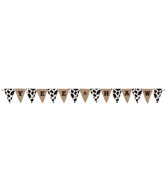 Western Burlap Banner