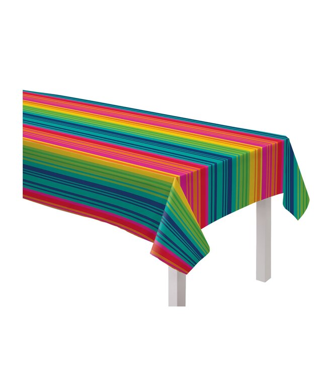 Serape Stripe Flannel-Backed Vinyl Table Cover