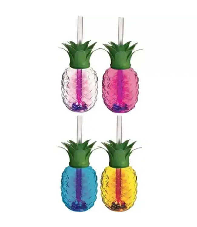 Light Up Pineapple cup w/ Straw