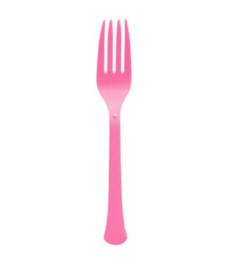 Bright Pink Boxed Heavy Weight Forks - 20ct