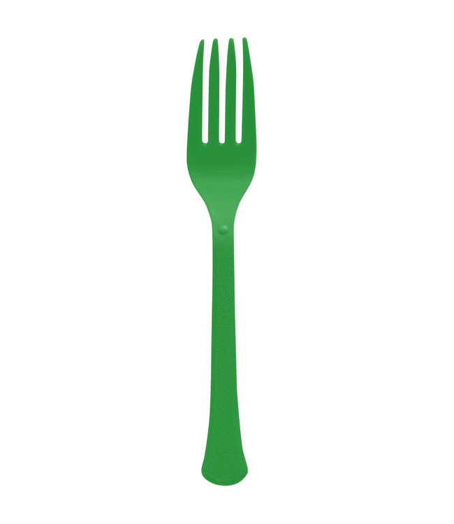 Festive Green Boxed Heavy Weight Forks - 20ct