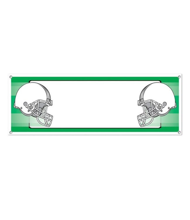 BEISTLE Opposing Helmets Sign Banner-5ft