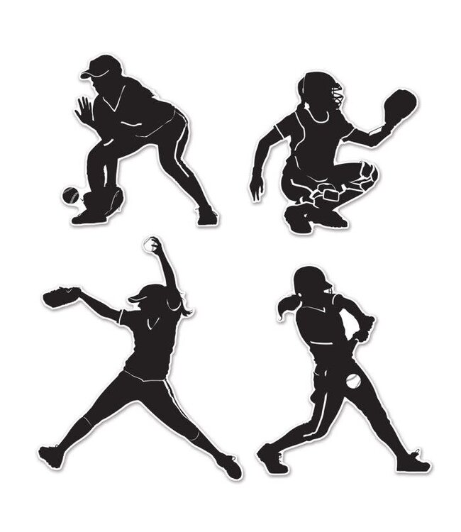 BEISTLE Softball Silhouettes-4ct