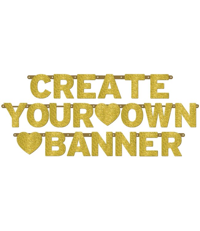 Customizable Banner - Gold Glitter