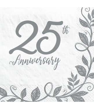 Happy 25th Anniversary Luncheon Napkins
